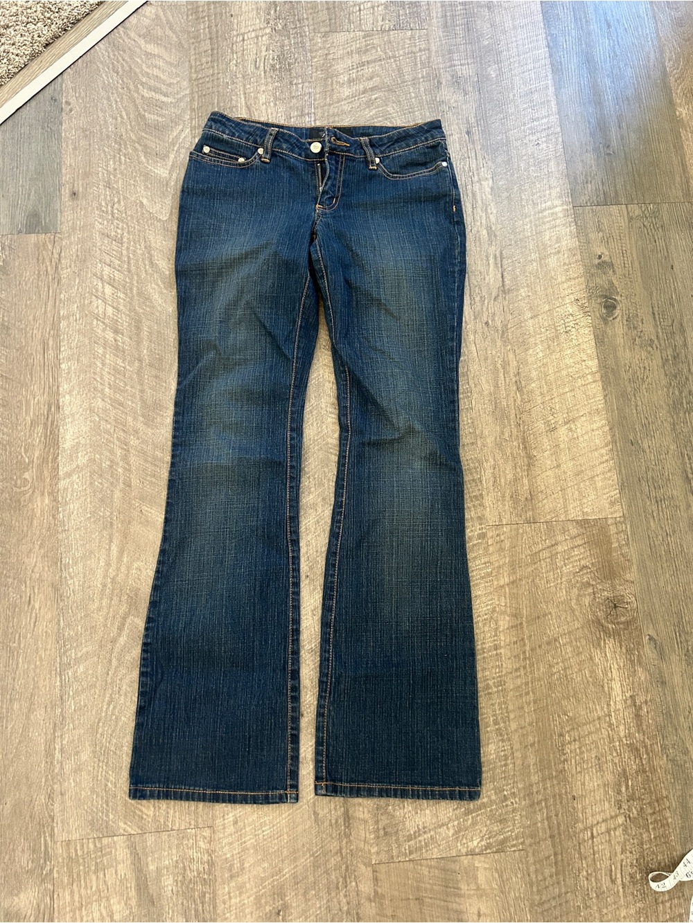 Women's Dark Blue Bootcut Jeans - Classic Mid-Rise Stretch